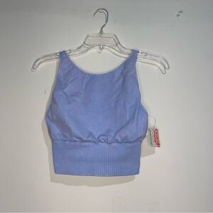 Free people Movement Blue/Grey M Elastic Bottom Crop Top